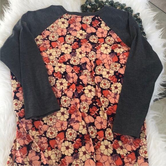 LuLaRoe Randy‎ 3/4 sleeve baseball tee floral print Shirt Women’s Size S - Picture 3 of 5